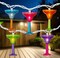 Northlight 10-Count Vibrantly Colored Margarita Glass Summer Outdoor Patio Christmas Light Set, 7.5' White Wire